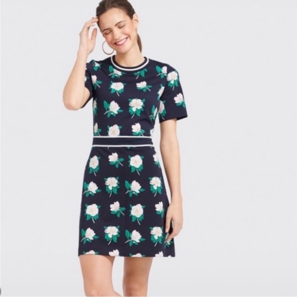 Draper James Women's S Blue Magnolia Print Knee Length Dress Casual - Picture 7 of 7